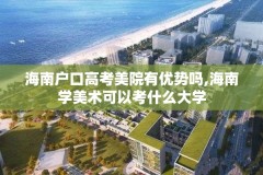 海南户口高考美院有优势吗,海南学美术可以考什么大学