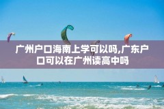 广州户口海南上学可以吗,广东户口可以在广州读高中吗