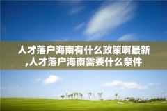 人才落户海南有什么政策啊最新,人才落户海南需要什么条件