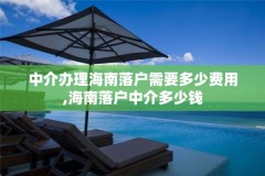中介办理海南落户需要多少费用,海南落户中介多少钱