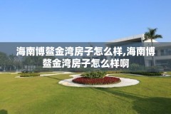 海南博鳌金湾房子怎么样,海南博鳌金湾房子怎么样啊
