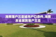 海南落户三亚城市户口条件,海南本省居民落户三亚