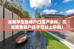 海南学生集体户口落户条件，在海南集体户孩子可以上学吗？