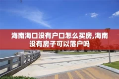 海南海口没有户口怎么买房,海南没有房子可以落户吗
