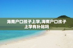 海南户口孩子上学,海南户口孩子上学有补贴吗