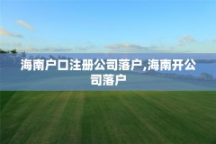 海南户口注册公司落户,海南开公司落户