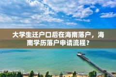 大学生迁户口后在海南落户,海南学历落户申请流程?
