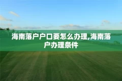 海南落户户口要怎么办理,海南落户办理条件