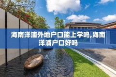 海南洋浦外地户口能上学吗,海南洋浦户口好吗