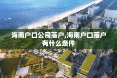 海南户口公司落户,海南户口落户有什么条件