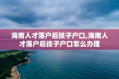海南人才落户后孩子户口,海南人才落户后孩子户口怎么办理