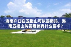 海南户口在五指山可以买房吗,海南五指山购买商铺有什么要求?