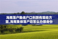 海南落户集体户口利弊有哪些方面,海南集体落户后怎么办理身份证