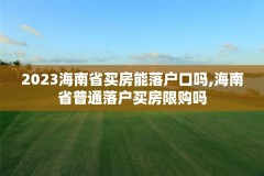 2023海南省买房能落户口吗,海南省普通落户买房限购吗