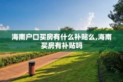 海南户口买房有什么补贴么,海南买房有补贴吗