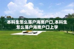 本科生怎么落户海南户口,本科生怎么落户海南户口上学
