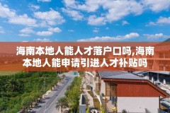 海南本地人能人才落户口吗,海南本地人能申请引进人才补贴吗