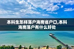 本科生怎样落户海南省户口,本科海南落户有什么好处