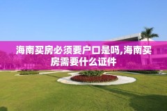 海南买房必须要户口是吗,海南买房需要什么证件