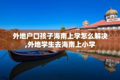 外地户口孩子海南上学怎么解决,外地学生去海南上小学