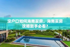 没户口如何海南买房,海南买房攻略新手必看?