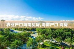 农业户口海南买房,海南户口 购房