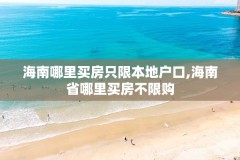 海南哪里买房只限本地户口,海南省哪里买房不限购