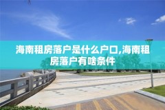 海南租房落户是什么户口,海南租房落户有啥条件