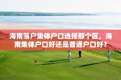 海南落户集体户口选择那个区，海南集体户口好还是普通户口好？