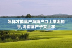 怎样才能落户海南户口上学呢知乎,海南落户子女上学