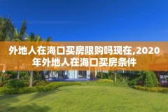 外地人在海口买房限购吗现在,2020年外地人在海口买房条件