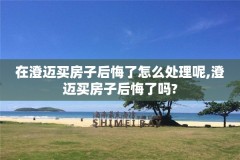 在澄迈买房子后悔了怎么处理呢,澄迈买房子后悔了吗?