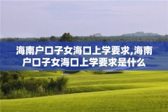 海南户口子女海口上学要求,海南户口子女海口上学要求是什么