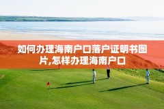 如何办理海南户口落户证明书图片,怎样办理海南户口