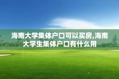 海南大学集体户口可以买房,海南大学生集体户口有什么用