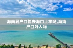 海南县户口能去海口上学吗,海南户口好入吗