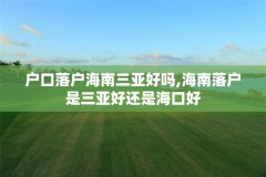 户口落户海南三亚好吗,海南落户是三亚好还是海口好