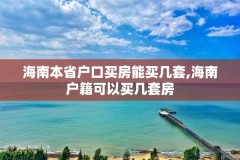 海南本省户口买房能买几套,海南户籍可以买几套房