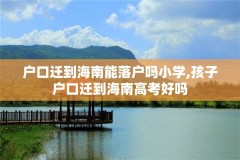 户口迁到海南能落户吗小学,孩子户口迁到海南高考好吗