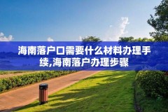 海南落户口需要什么材料办理手续,海南落户办理步骤