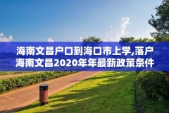 海南文昌户口到海口市上学,落户海南文昌2020年年最新政策条件