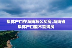 集体户口在海南怎么买房,海南省集体户口能不能购房