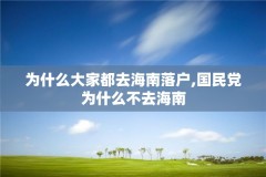 为什么大家都去海南落户,国民党为什么不去海南