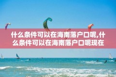 什么条件可以在海南落户口呢,什么条件可以在海南落户口呢现在