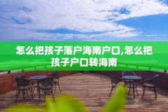 怎么把孩子落户海南户口,怎么把孩子户口转海南