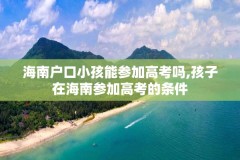 海南户口小孩能参加高考吗,孩子在海南参加高考的条件