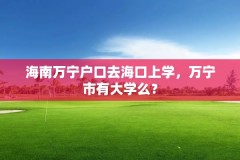 海南万宁户口去海口上学,万宁市有大学么?