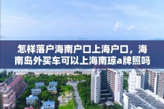 怎样落户海南户口上海户口，海南岛外买车可以上海南琼a牌照吗？