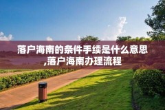 落户海南的条件手续是什么意思,落户海南办理流程