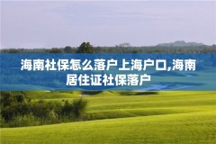 海南社保怎么落户上海户口,海南居住证社保落户